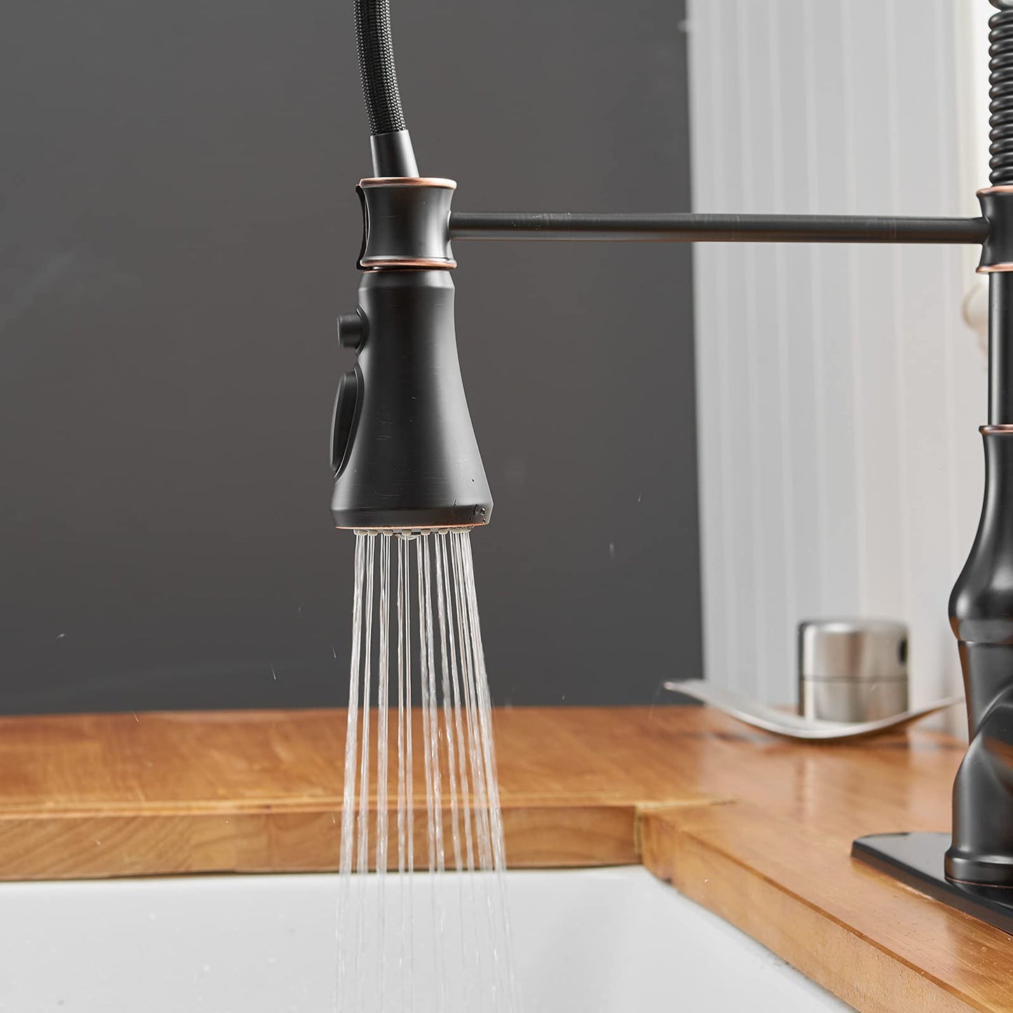 3 Spray Pull-Down Sprayer Kitchen Faucet Oil Rubbed Bronze - buyfaucet.com