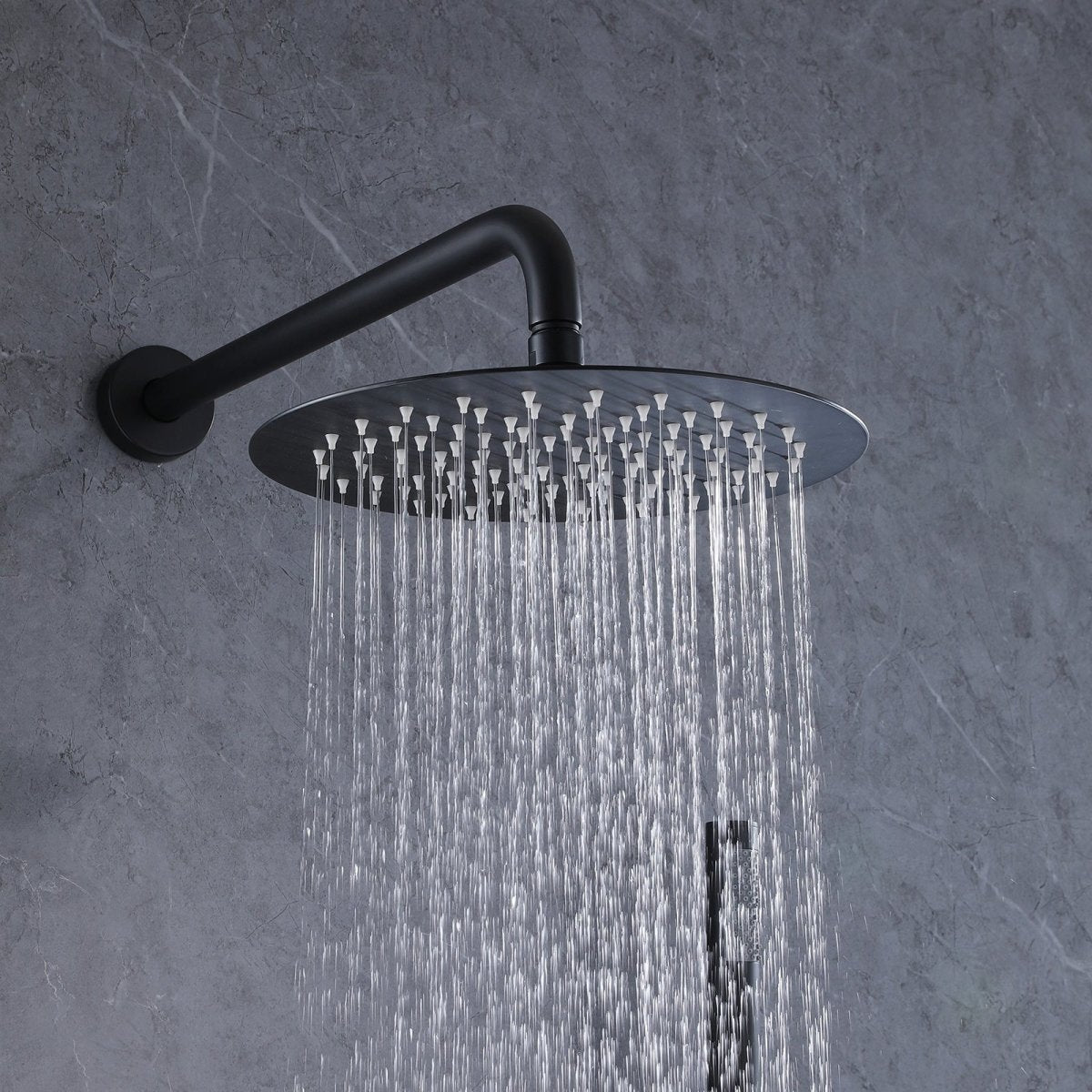 3-Spray Round Tub and Shower Faucet Black (Valve Included) - buyfaucet.com