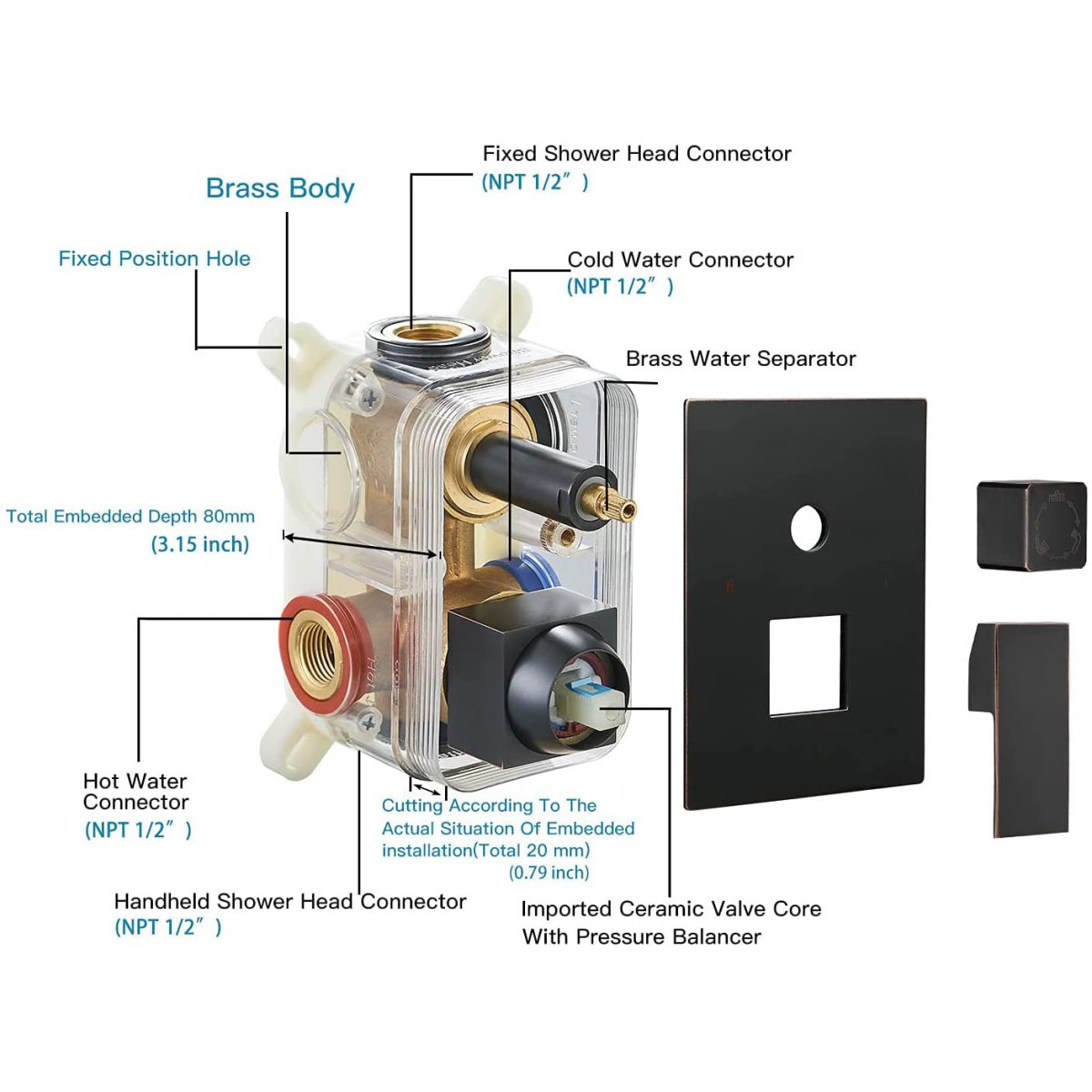 3-Sprayers Wall Mounted Shower Faucet Oil Rubbed Bronze - buyfaucet.com