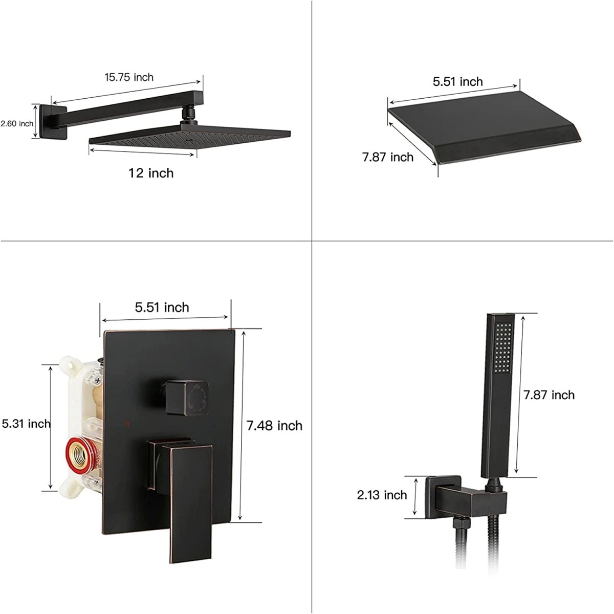 3-Sprayers Wall Mounted Shower Faucet Oil Rubbed Bronze - buyfaucet.com