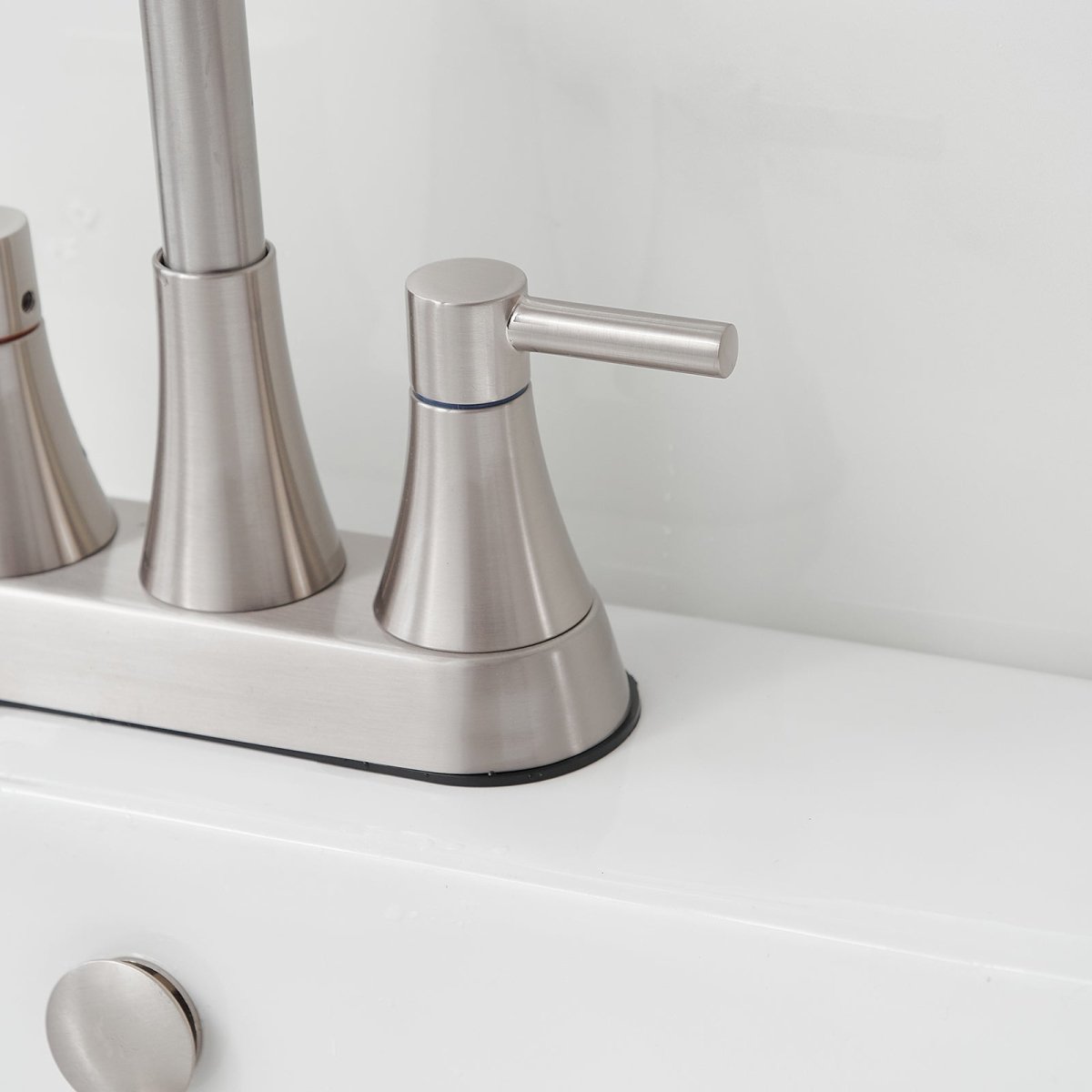 4 in. Centerset 2-Handle High-Arc Bathroom Faucet Nickel - buyfaucet.com