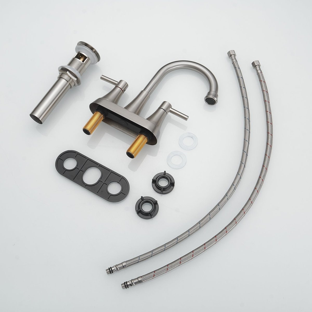 4 in. Centerset 2-Handle High-Arc Bathroom Faucet Nickel - buyfaucet.com