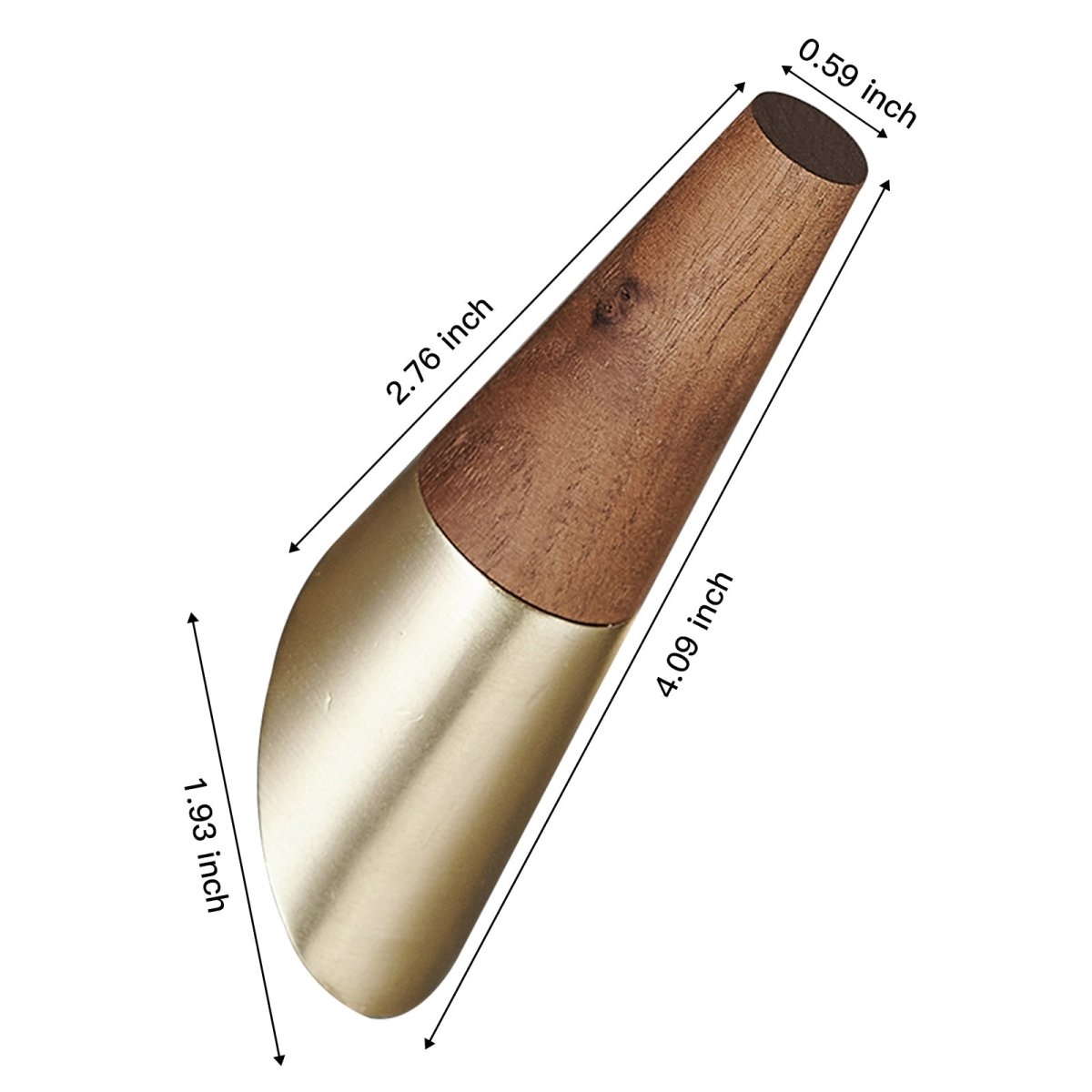 4 Pack Wood Bathroom Robe Coat Towel Hook in Brushed Gold - buyfaucet.com