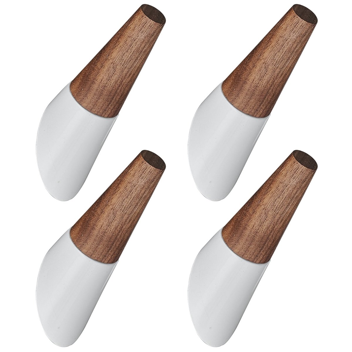 4 Pack Wood Bathroom Robe Coat Towel Hook in White - buyfaucet.com