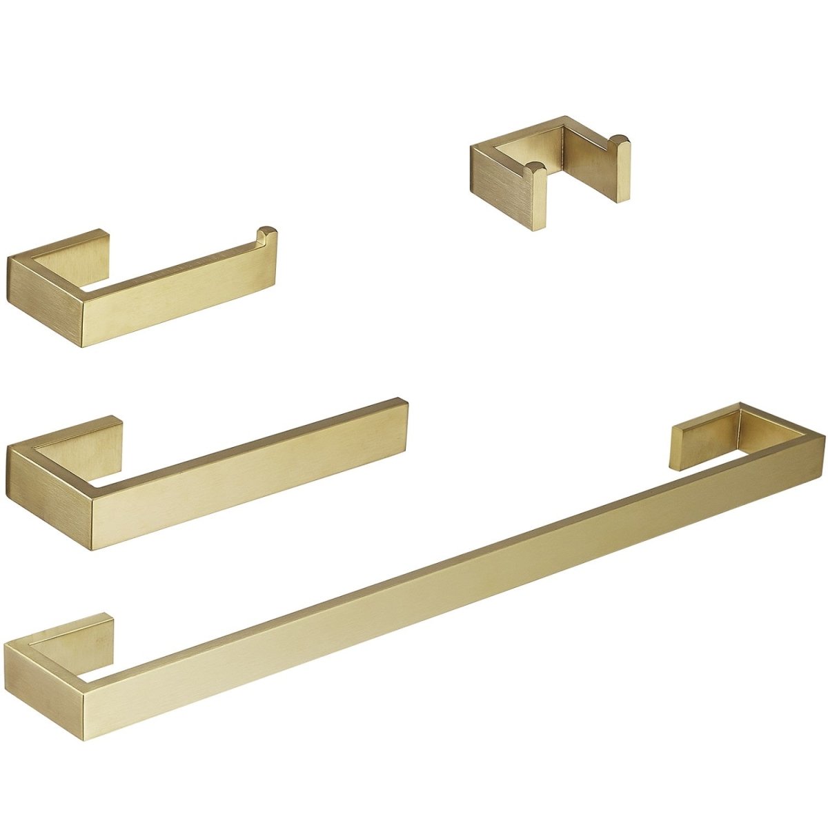 4 PCS Bath Hardware Paper Holder Towel Hook Towel Bar Gold - buyfaucet.com