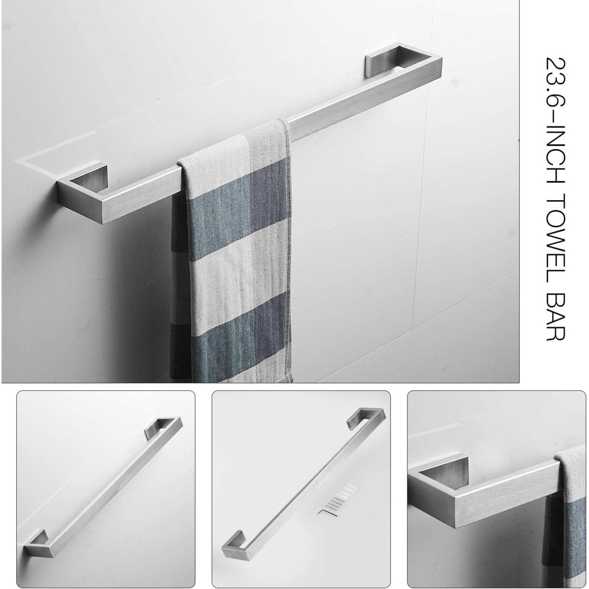 4 PCS Brushed Nickel Bath Hardware Set Wall Mounted - buyfaucet.com