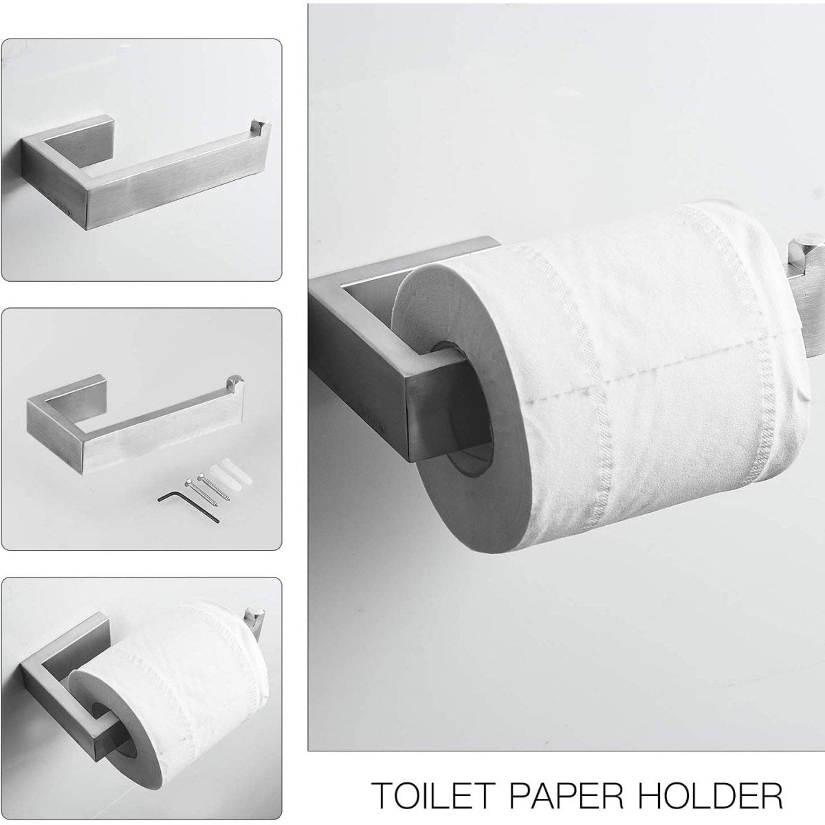 4 PCS Brushed Nickel Bath Hardware Set Wall Mounted - buyfaucet.com
