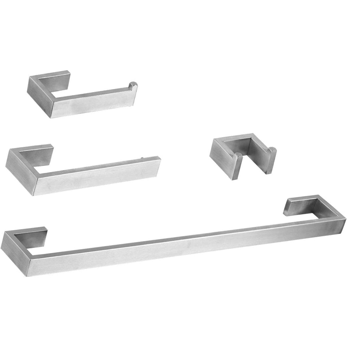 4 PCS Brushed Nickel Bath Hardware Set Wall Mounted - buyfaucet.com