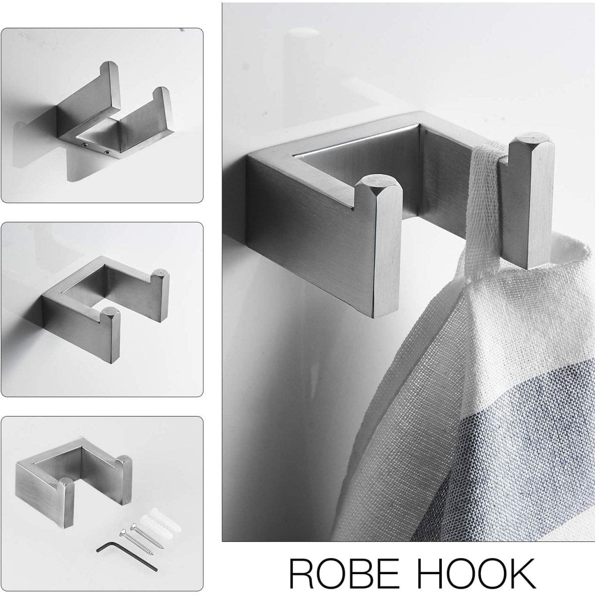 4 PCS Brushed Nickel Bath Hardware Set Wall Mounted - buyfaucet.com