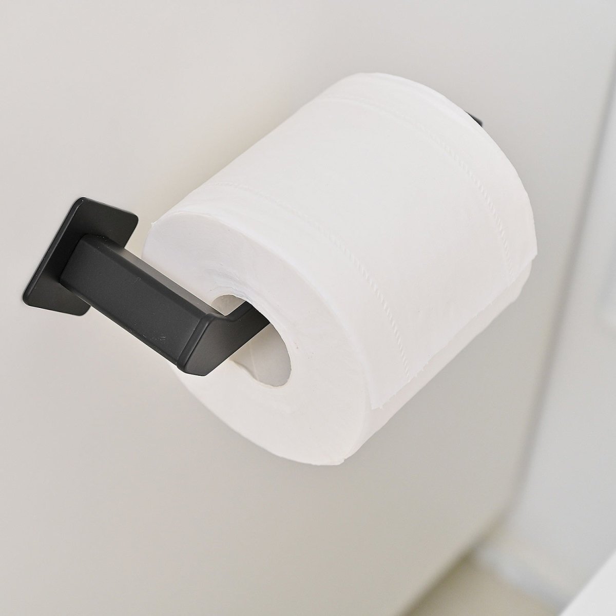 4 PCS Paper Holder Towel Hook Towel Bar Bath Set Matte Black - buyfaucet.com