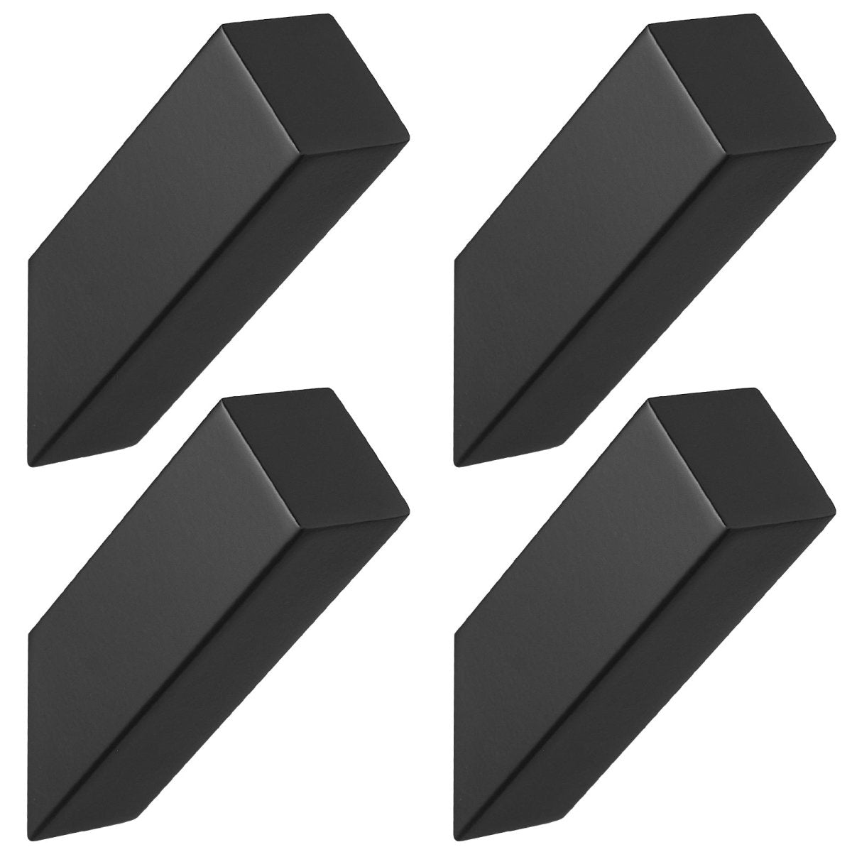 4PCS Rectangle Bathroom Robe Hook in Stainless Steel Matte Black-1 - buyfaucet.com