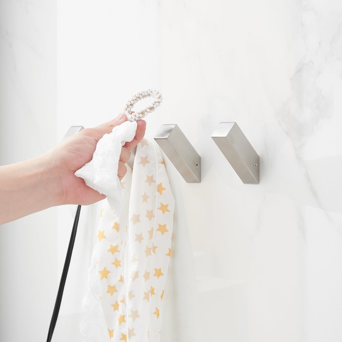 4PCS Rectangle Bathroom Robe Hook Towel Hook Brushed Nickel - buyfaucet.com
