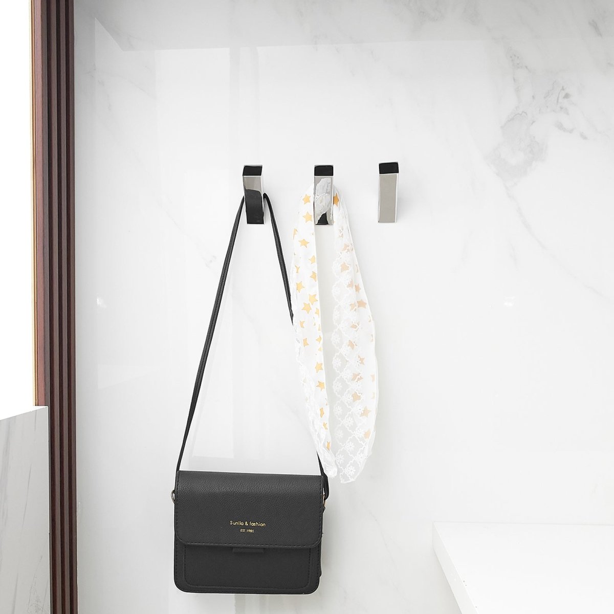 4PCS Rectangle Bathroom Robe Hook Towel Hook Polished Chrome - buyfaucet.com