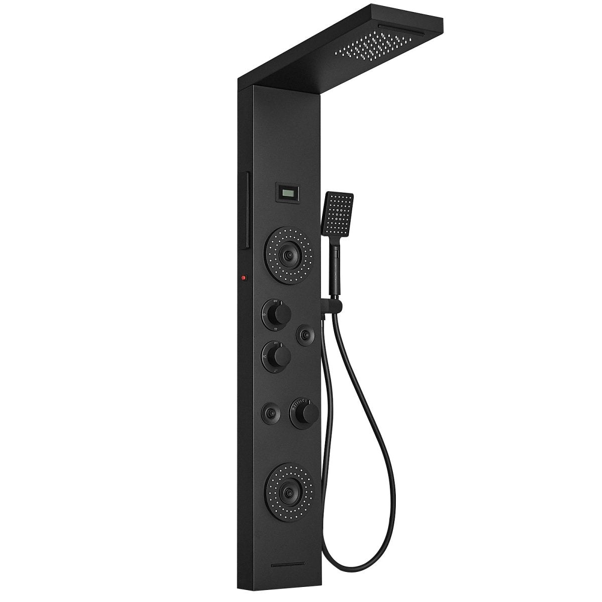 5-Jet Rainfall Shower Panel System in Stainless Steel Black - buyfaucet.com