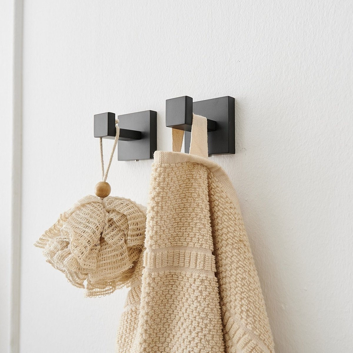 5 PCS Towel Bar Towel Hook Toilet Paper Holder Set Black - buyfaucet.com