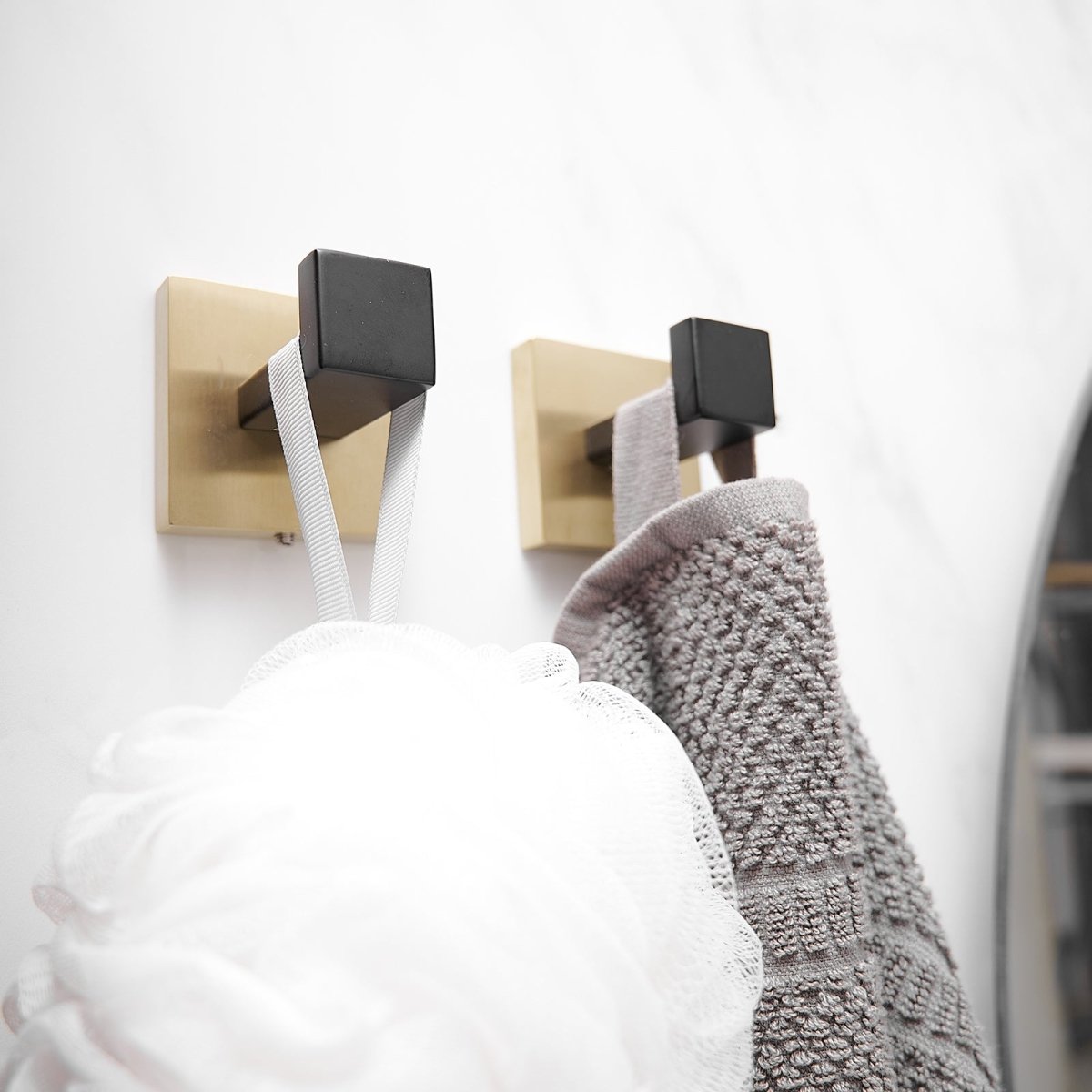 5 PCS Towel Bar Towel Hook Toilet Paper Holder Set Black Gold - buyfaucet.com