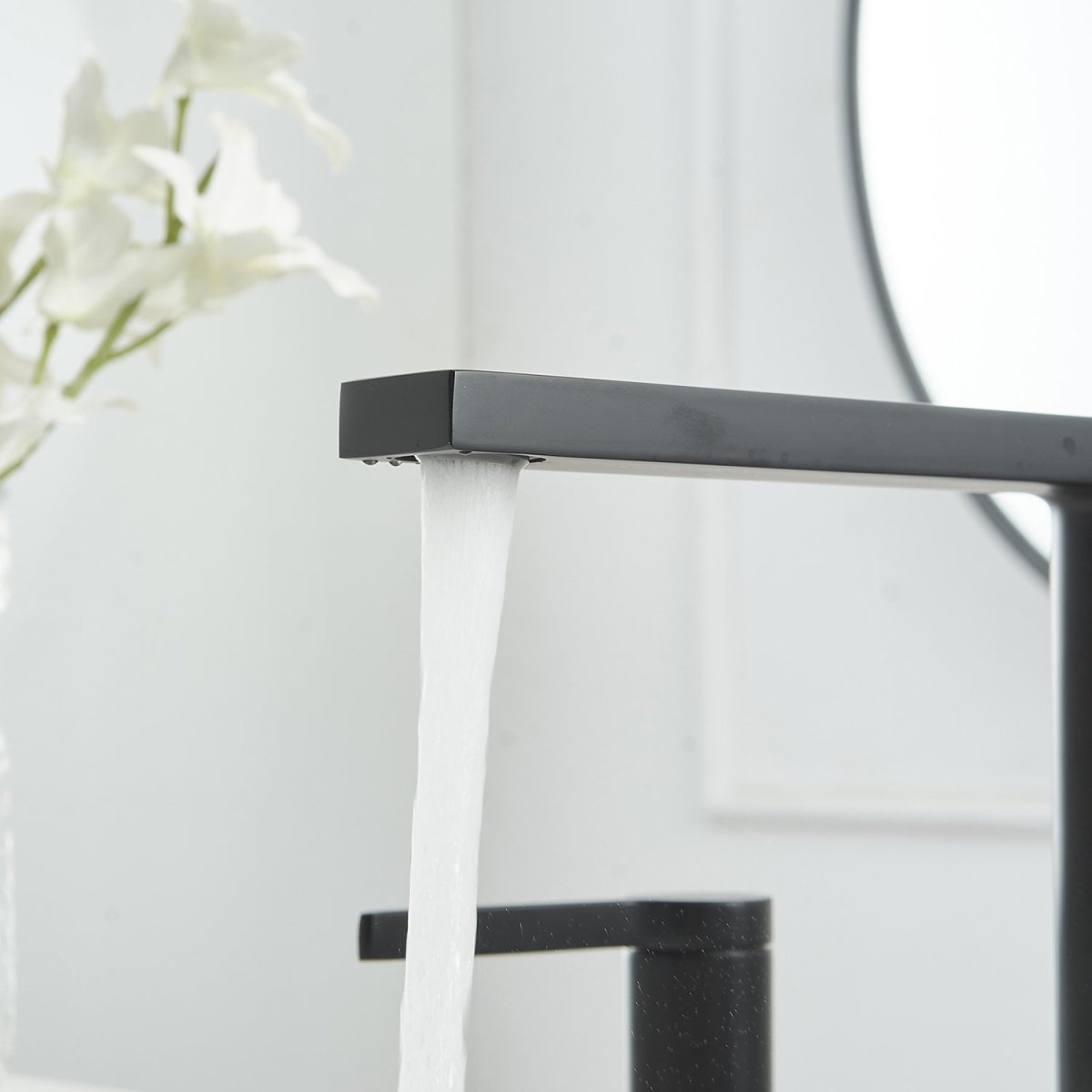8" Double-Handle Bathroom Faucet with Pop-up Drain Black - buyfaucet.com