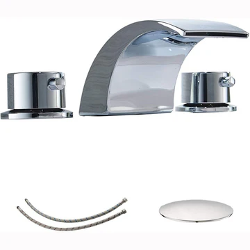 8 in 2-Handle Bathroom Faucet With Led Light Chrome - buyfaucet.com