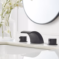 8 in 2-Handle Bathroom Faucet With Led Light Matte Black - buyfaucet.com