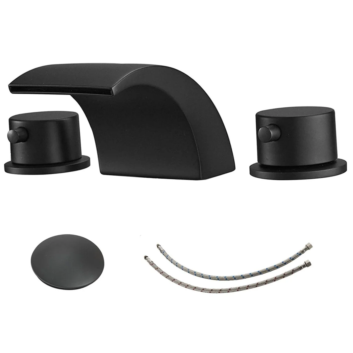8 in 2-Handle Bathroom Faucet With Led Light Matte Black - buyfaucet.com