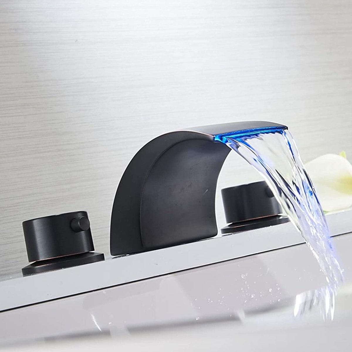 8 in 2-Handle Bathroom Faucet With Led Oil Rubbed Bronze - buyfaucet.com