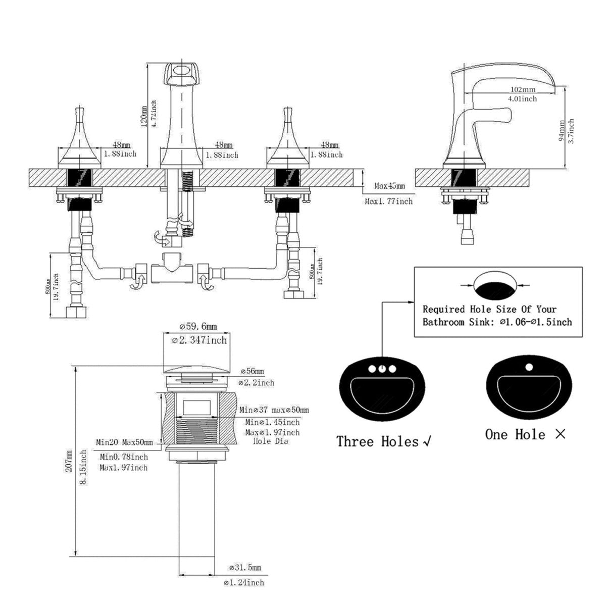 8 in 2-Handle Waterfall Bathroom Faucet Oil Rubbed Bronze - buyfaucet.com