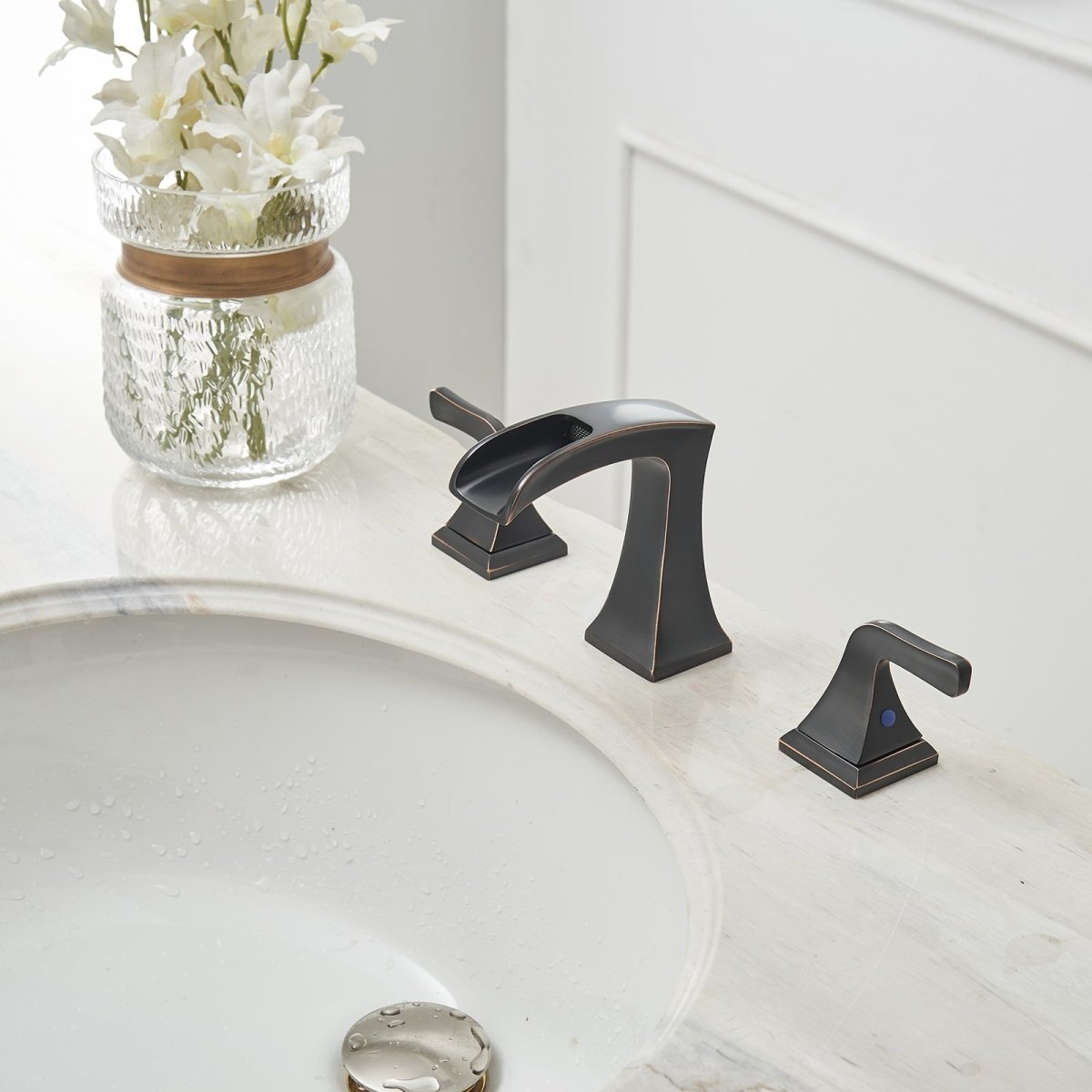 8 in 2-Handle Waterfall Bathroom Faucet Oil Rubbed Bronze - buyfaucet.com