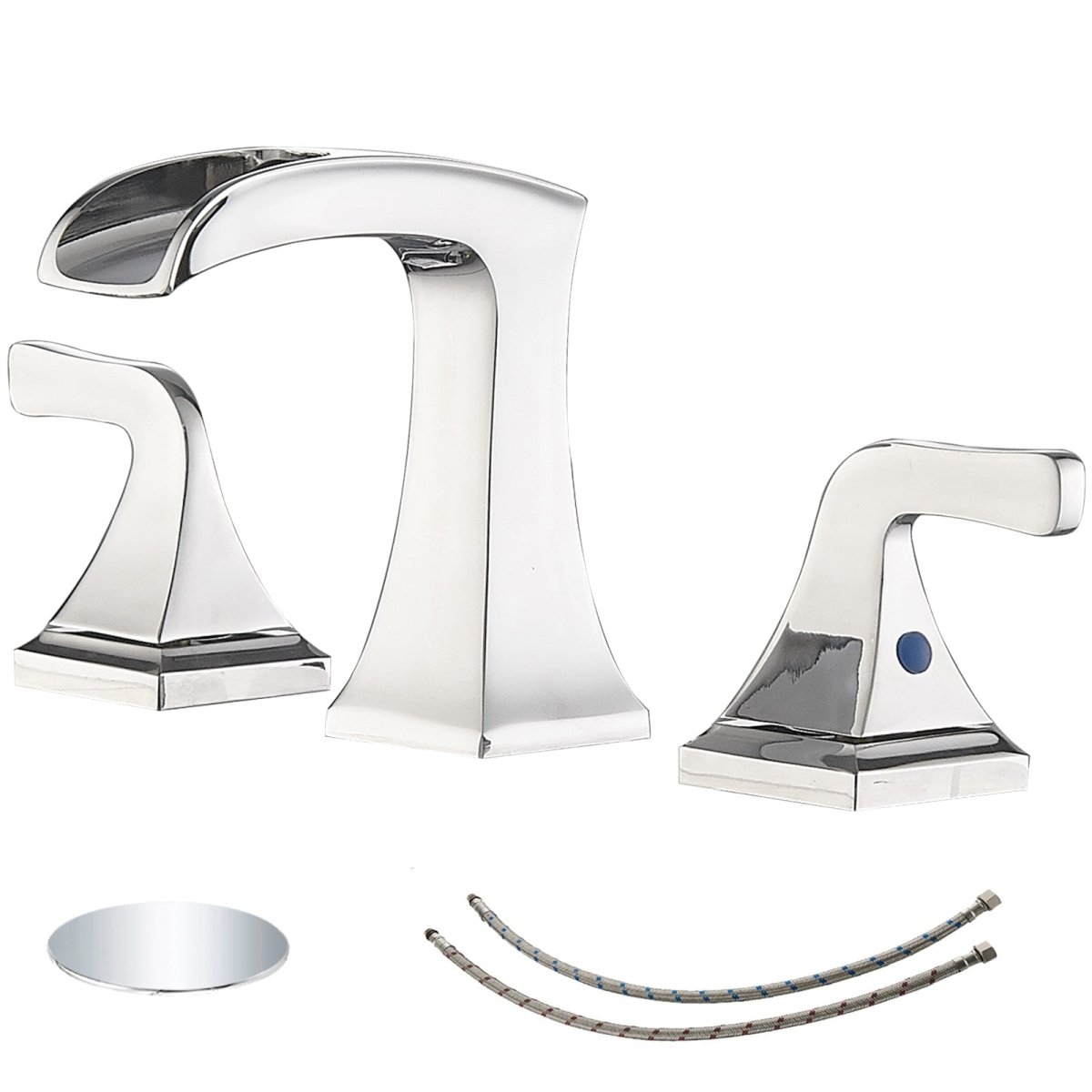 8 in 2-Handle Waterfall Bathroom Sink Faucet Chrome - buyfaucet.com