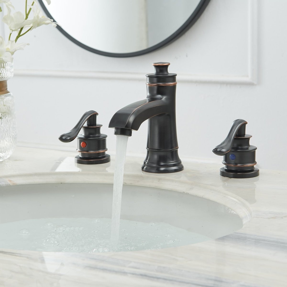 8 in Double Handle Bathroom Faucet Oil Rubbed Bronze - buyfaucet.com