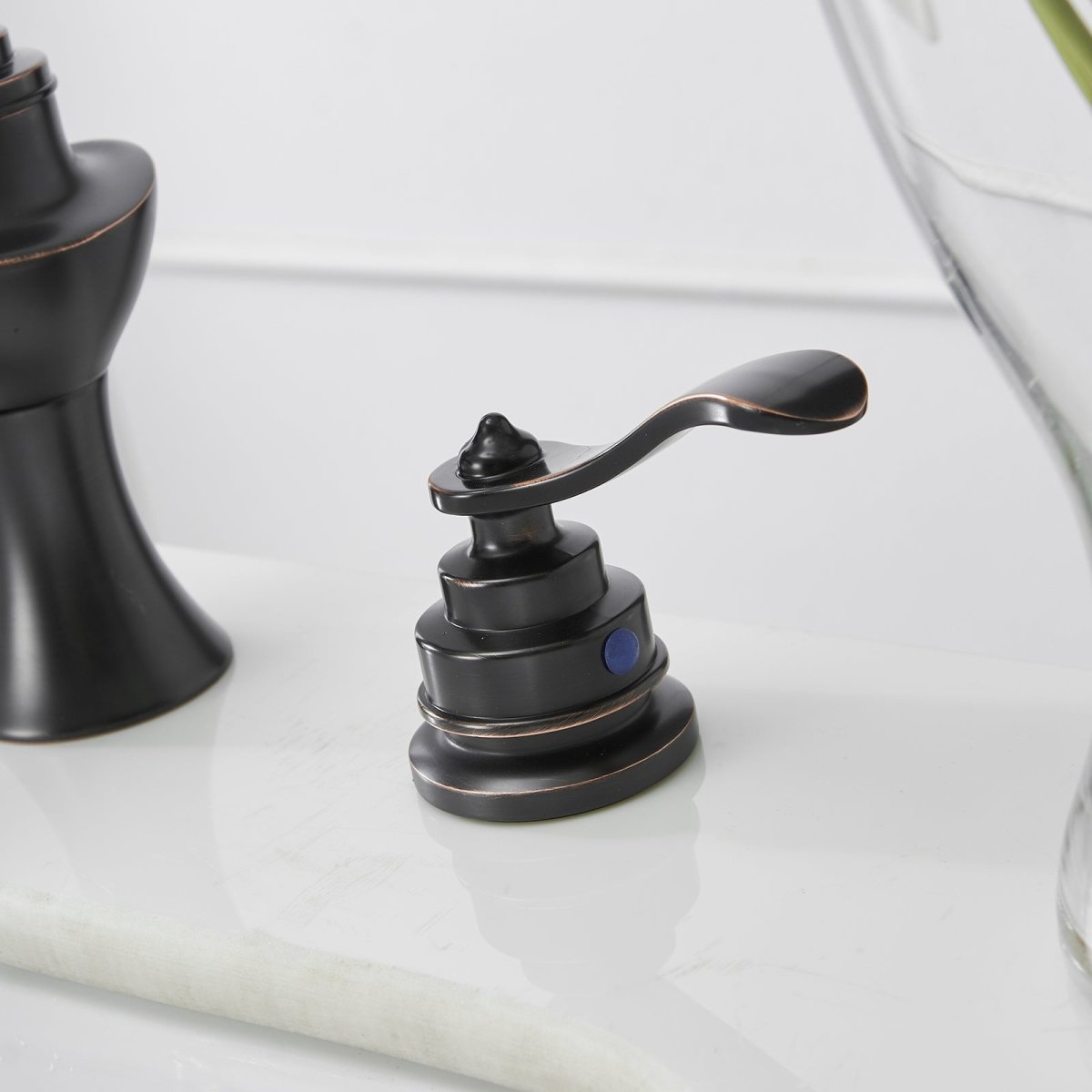 8 in Double Handle Bathroom Faucet With Drain Matte Black - buyfaucet.com