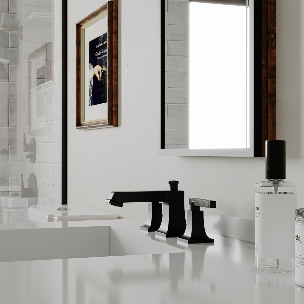 8 in. Double Handle High-Arc Bathroom Faucet Matte Black - buyfaucet.com