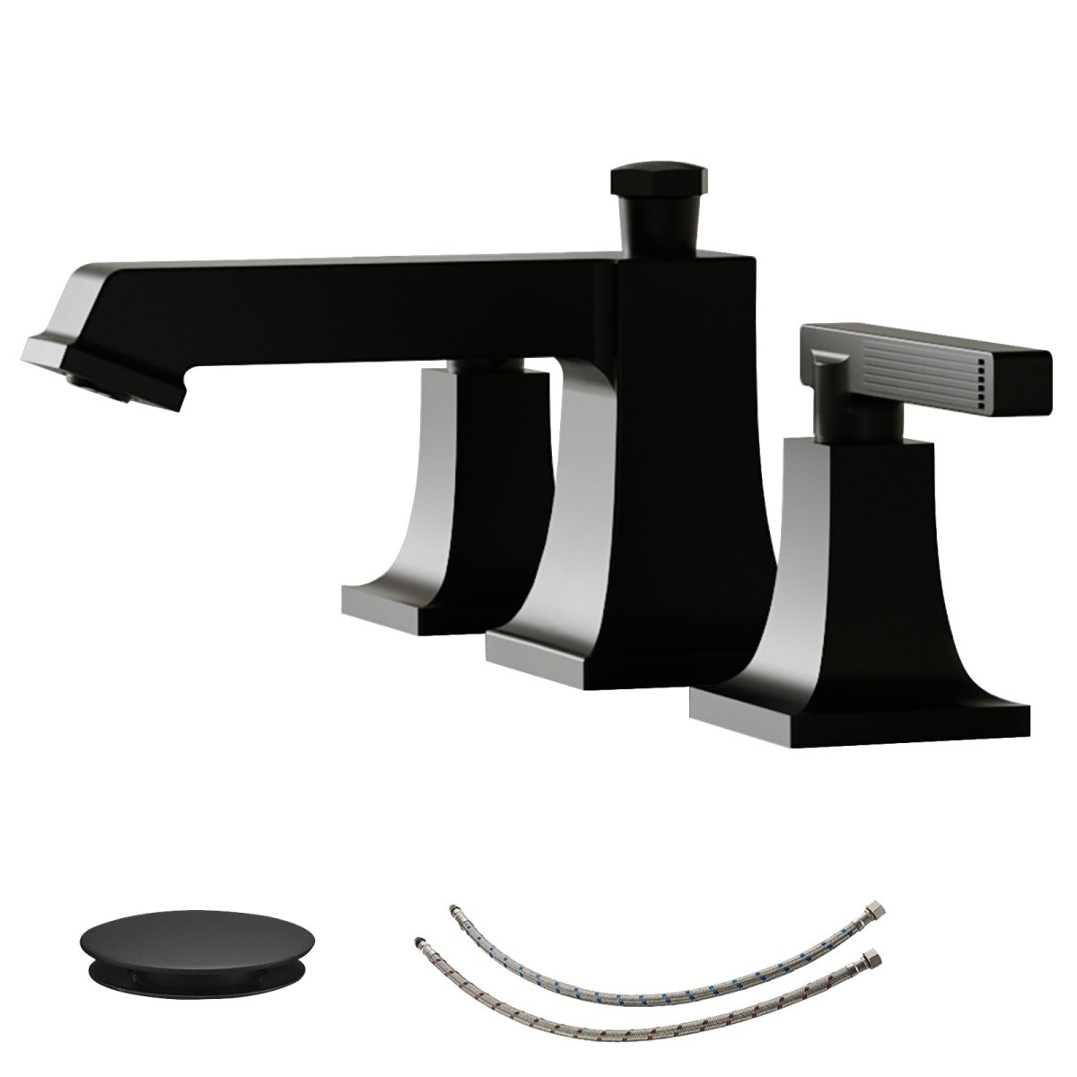 8 in. Double Handle High-Arc Bathroom Faucet Matte Black - buyfaucet.com