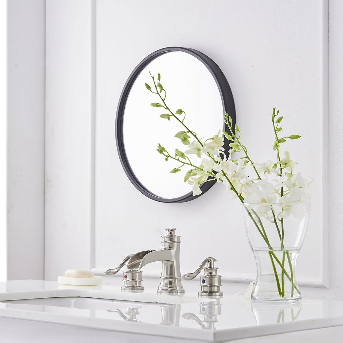 8 in Double Handle Waterfall Bathroom Faucet Brushed Nickel-1 - buyfaucet.com