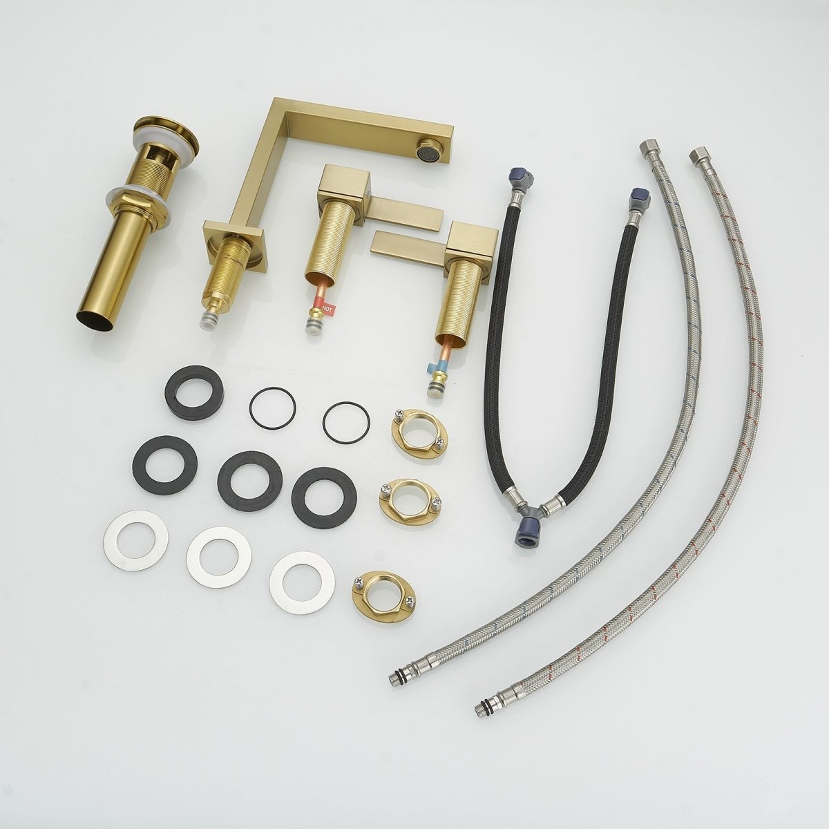 8 in. Water-Saving with Drain Kit Bathroom Faucet Gold-1 - buyfaucet.com