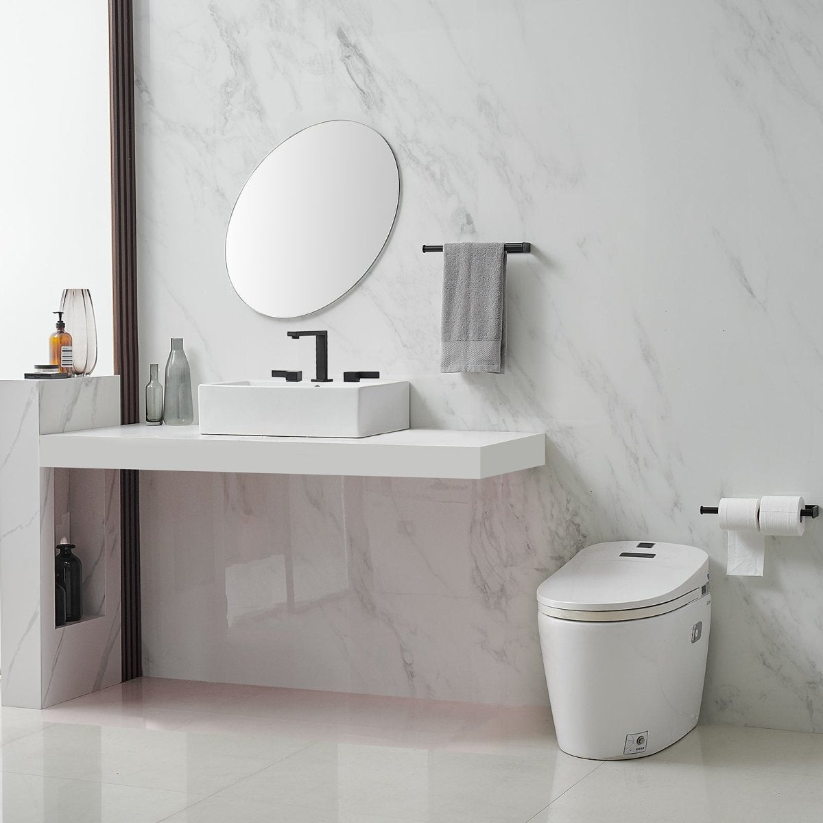 8 in. Water-Saving with Drain Kit Bathroom Faucet Matte Black - buyfaucet.com