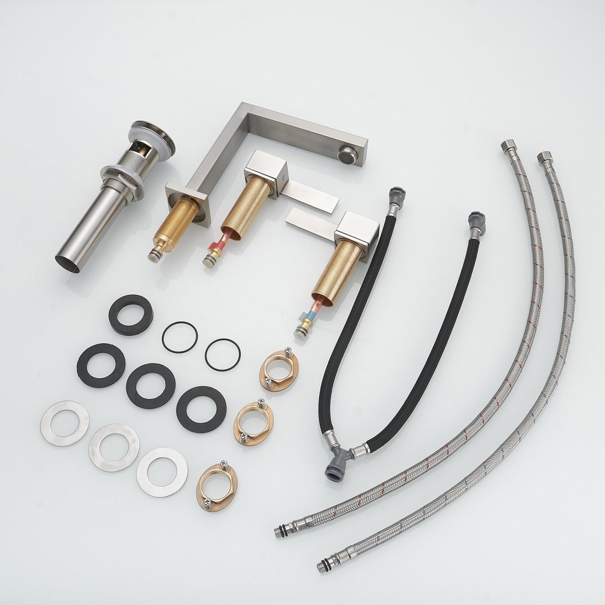 8 in. Water-Saving with Drain Kit Bathroom Faucet Nickel - buyfaucet.com