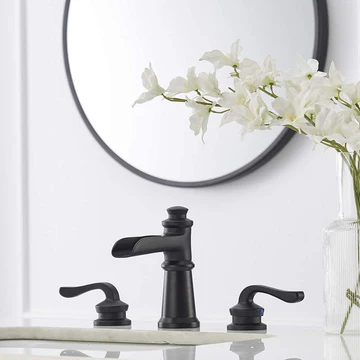 8 in Waterfall 2-Handle Bathroom Faucet Black - buyfaucet.com