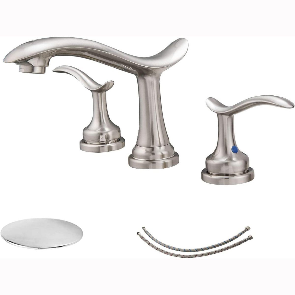 8 in Waterfall 2-Handle Bathroom Faucet Brushed Nickel - buyfaucet.com