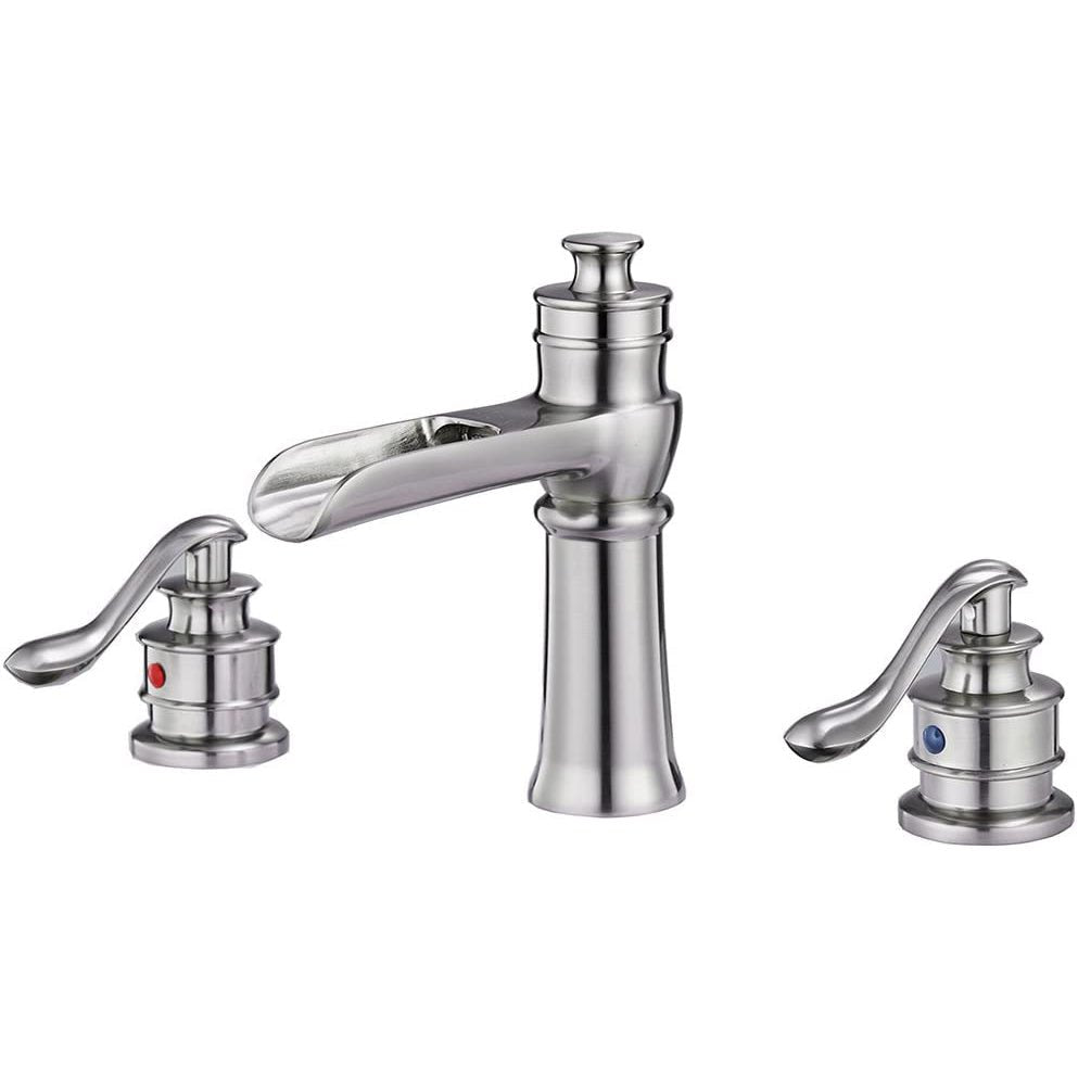 8 in Waterfall 2-Handle Bathroom Faucet Brushed Nickel - buyfaucet.com
