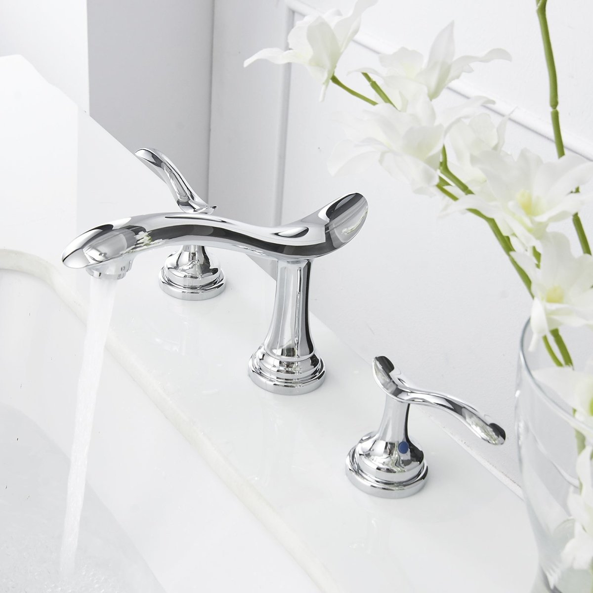 8 in Waterfall 2-Handle Bathroom Faucet Chrome - buyfaucet.com