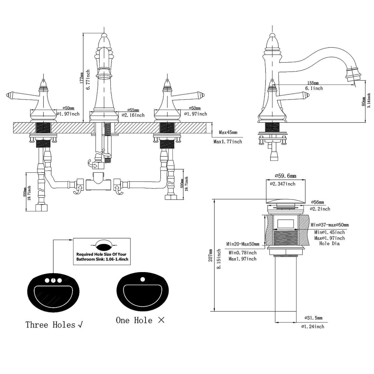 8 in Waterfall 2-Handle Bathroom Faucet Chrome - buyfaucet.com