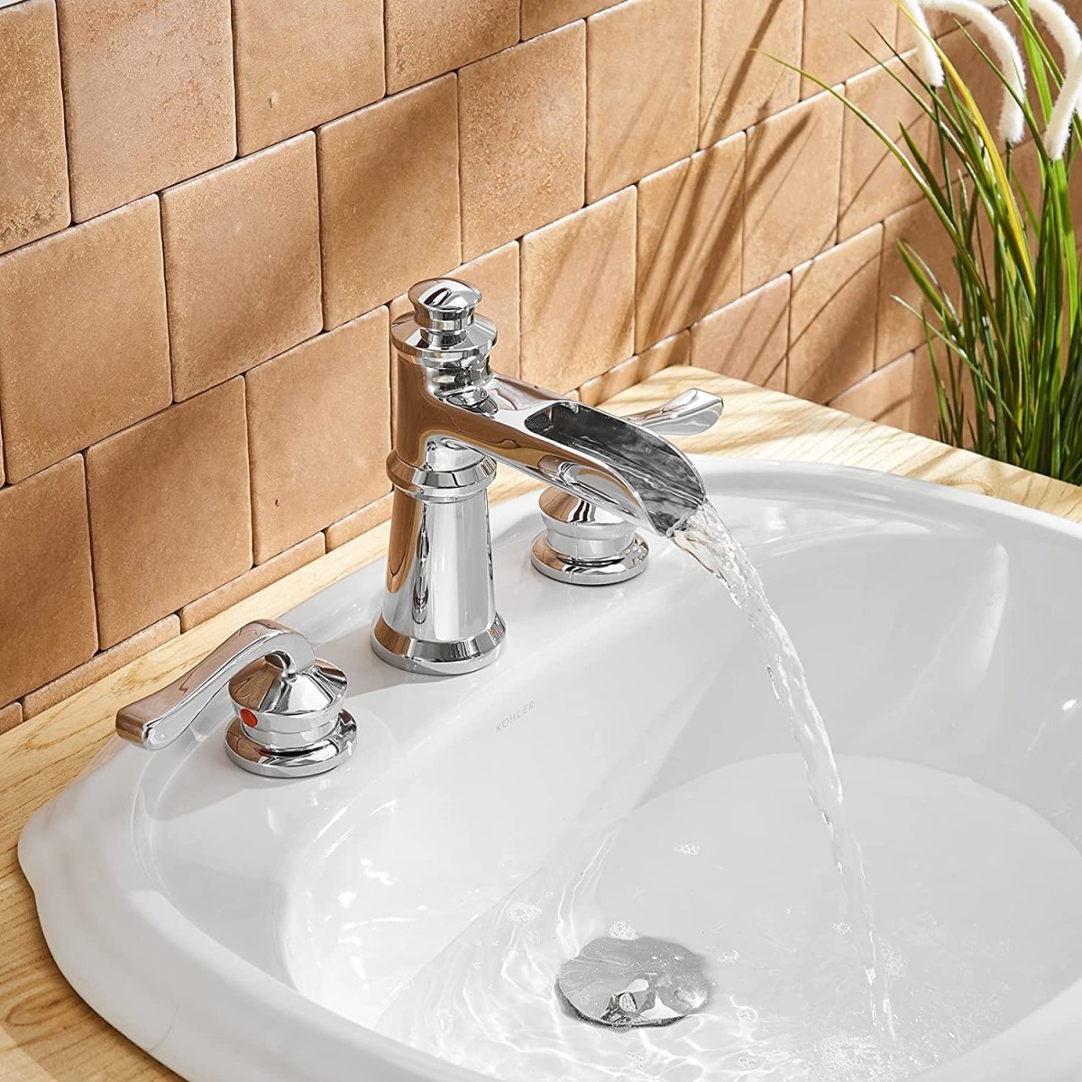 8 in Waterfall 2-Handle Bathroom Faucet Chrome - buyfaucet.com