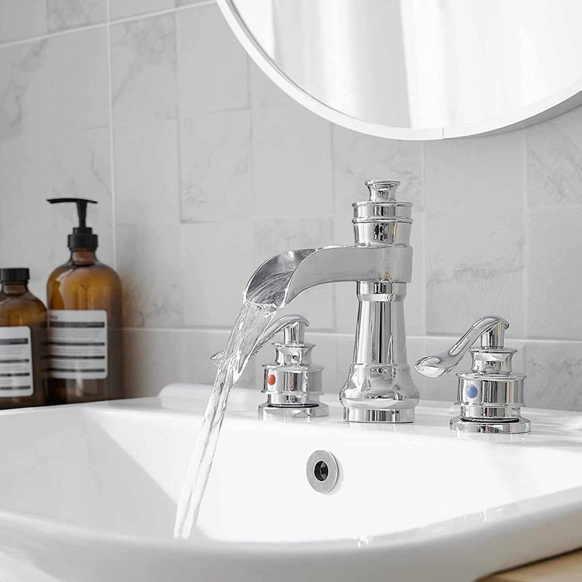 8 in Waterfall 2-Handle Bathroom Faucet Chrome - buyfaucet.com
