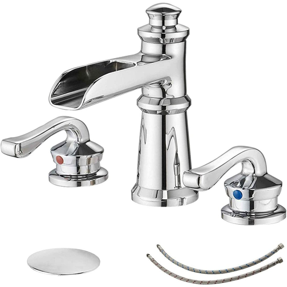 8 in Waterfall 2-Handle Bathroom Faucet Chrome - buyfaucet.com