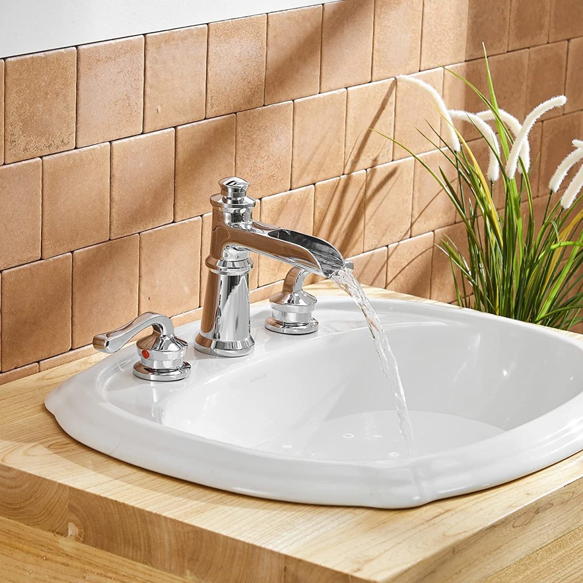 8 in Waterfall 2-Handle Bathroom Faucet Chrome - buyfaucet.com