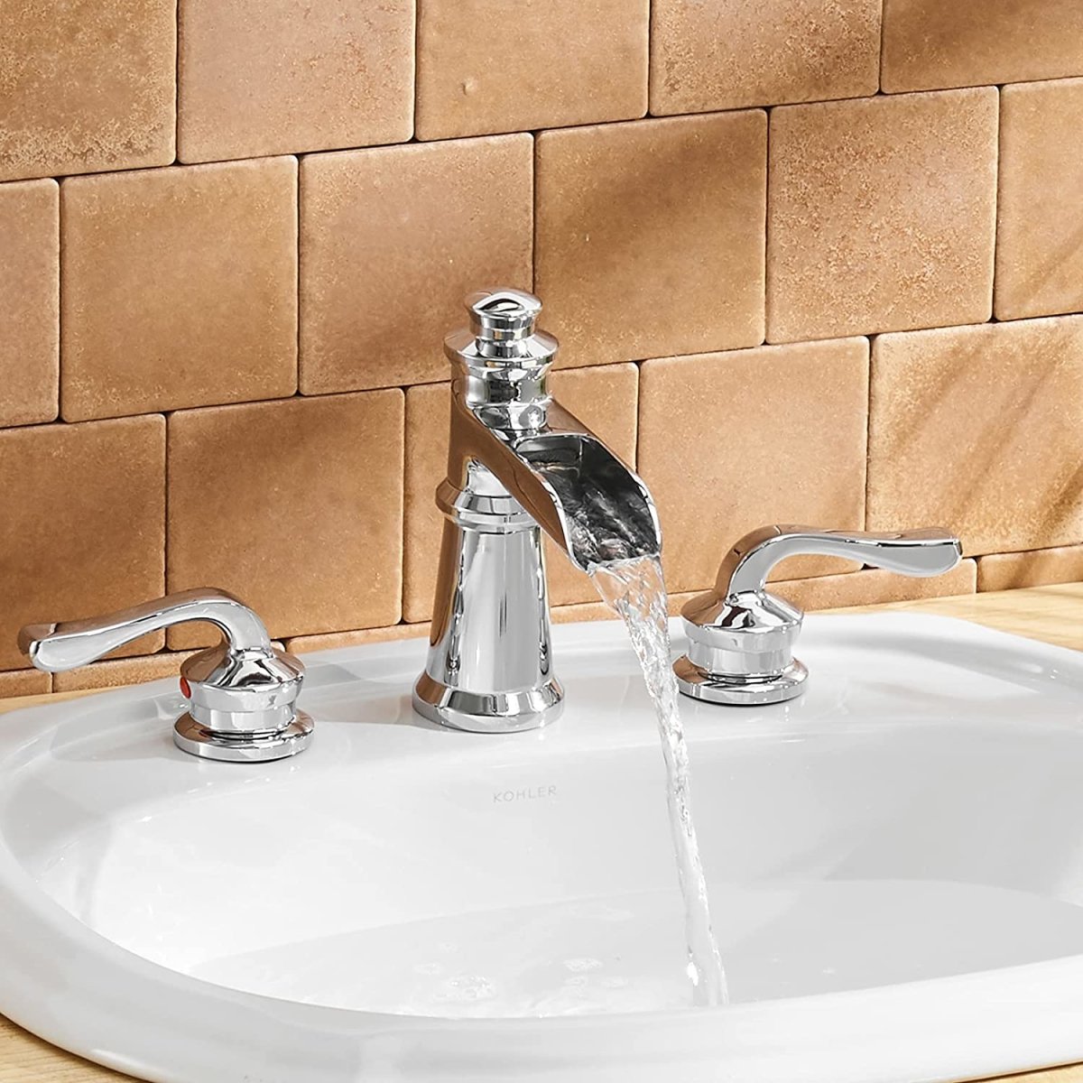 8 in Waterfall 2-Handle Bathroom Faucet Chrome - buyfaucet.com