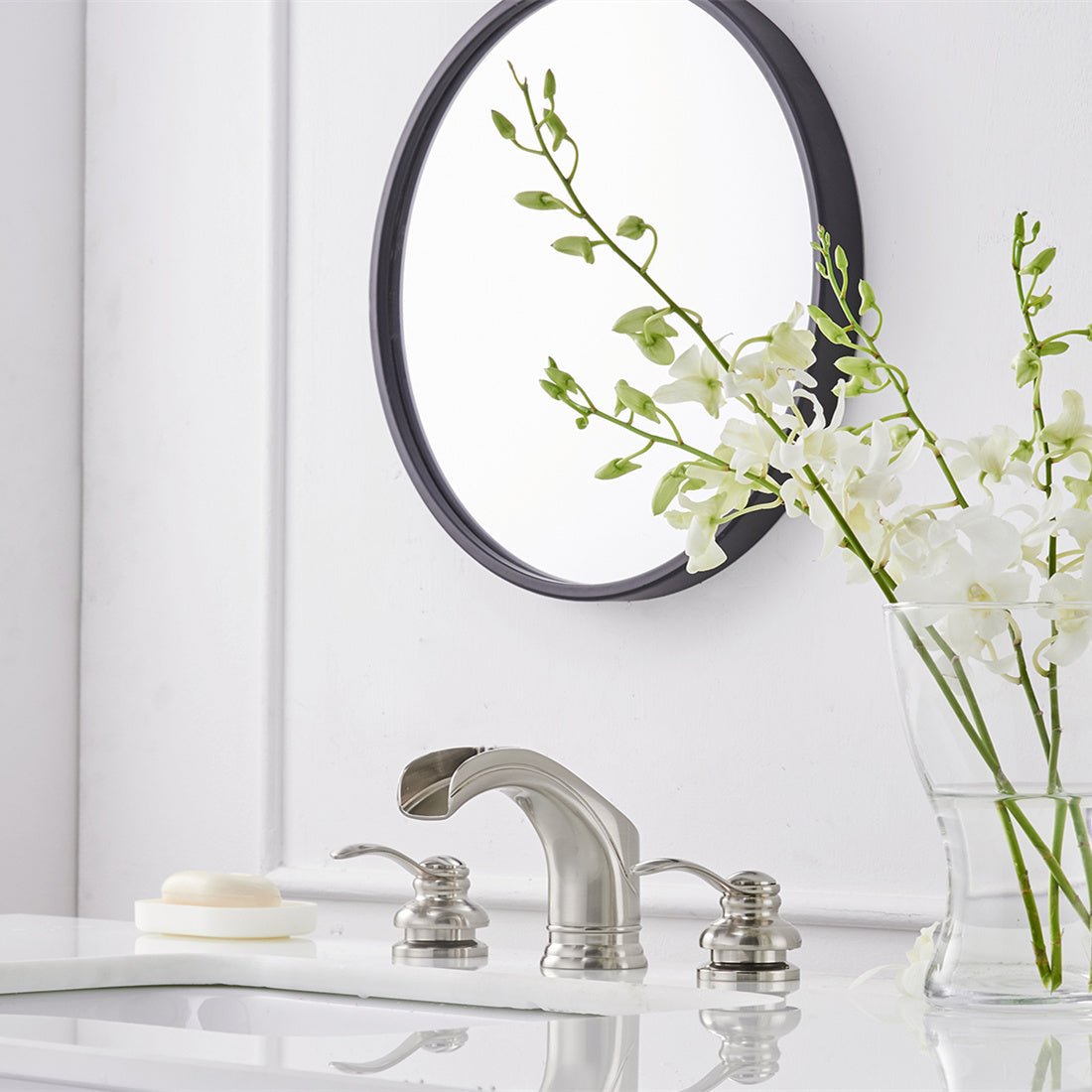 8 in Waterfall 2-Handle Bathroom Faucet In Brushed Nickel - buyfaucet.com