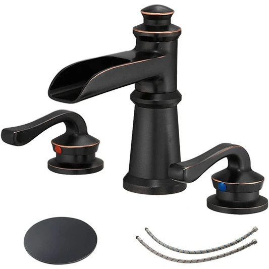 8 in Waterfall 2-Handle Bathroom Faucet Oil Rubbed Bronze-1 - buyfaucet.com