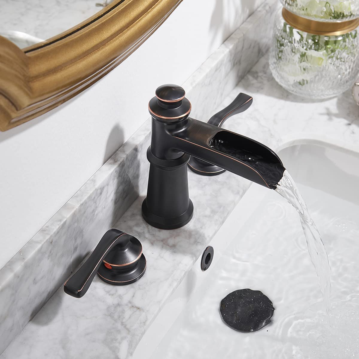 8 in Waterfall 2-Handle Bathroom Faucet Oil Rubbed Bronze-1 - buyfaucet.com