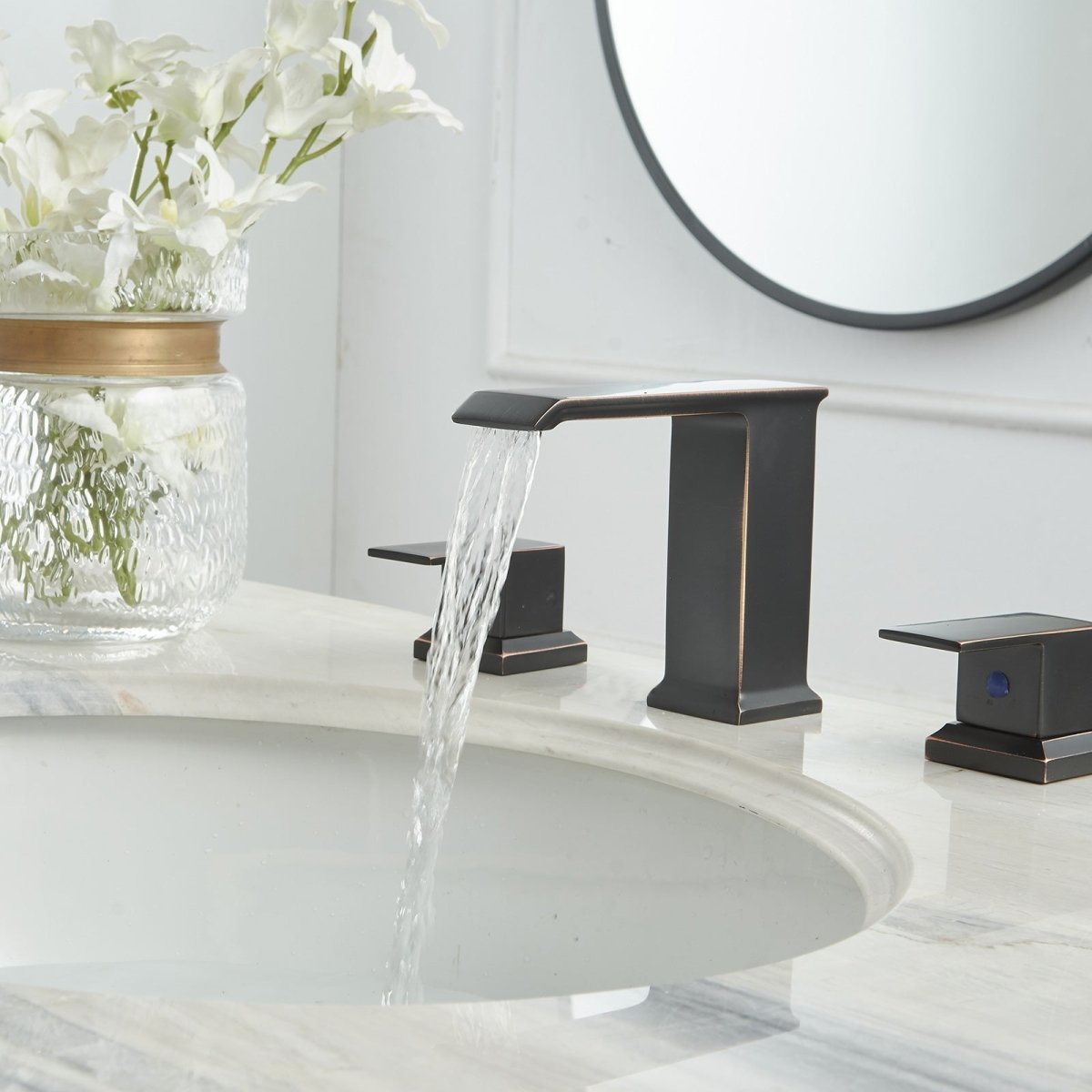 8 in Waterfall 2-Handle Bathroom Faucet Oil Rubbed Bronze - buyfaucet.com